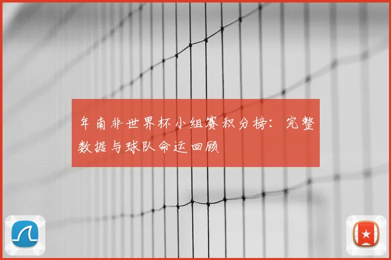 年南非世界杯小组赛积分榜:完整数据与球队命运回顾